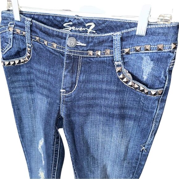 Seven7 Studded Cropped Jeans Size 28 - Picture 3 of 6